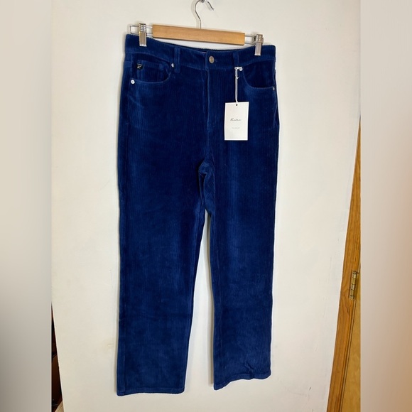 NWT KanCan Blue Loose Leg Corduroy Crop Ankle Pants - Picture 1 of 8